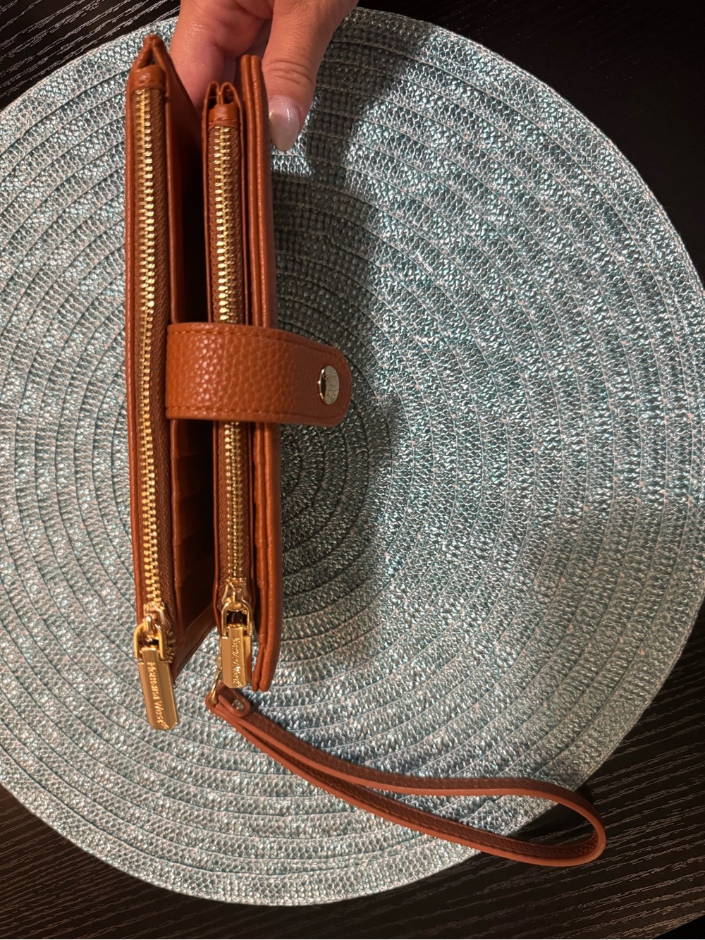 Montana West Pebbled Wristlet in Cognac - Picture 11 of 13